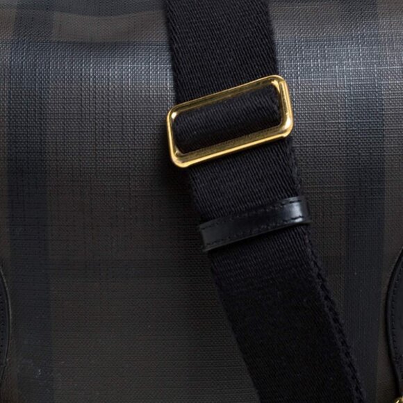 Burberry Grey Smoked Check PVC and Leather Hendley Messenger Bag - Picture 3 of 3